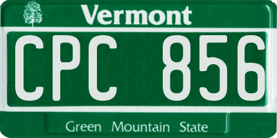 VT license plate CPC856
