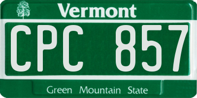 VT license plate CPC857