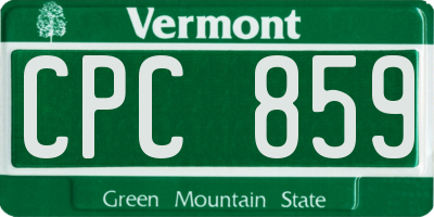 VT license plate CPC859