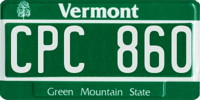 VT license plate CPC860