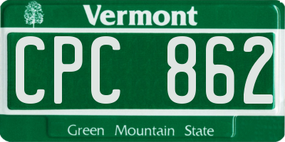 VT license plate CPC862