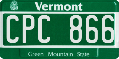 VT license plate CPC866