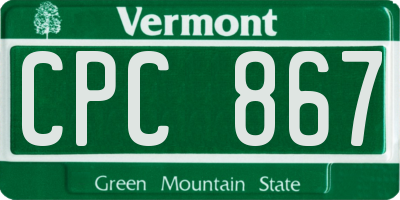 VT license plate CPC867