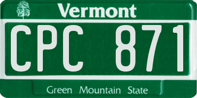 VT license plate CPC871