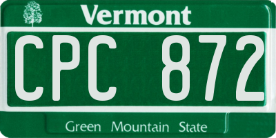 VT license plate CPC872