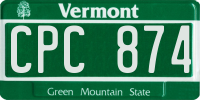 VT license plate CPC874