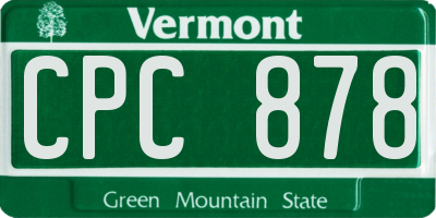 VT license plate CPC878