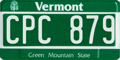 VT license plate CPC879