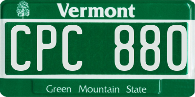 VT license plate CPC880