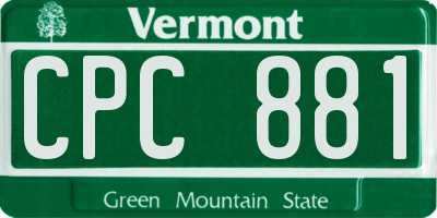 VT license plate CPC881