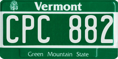 VT license plate CPC882