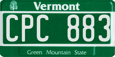 VT license plate CPC883