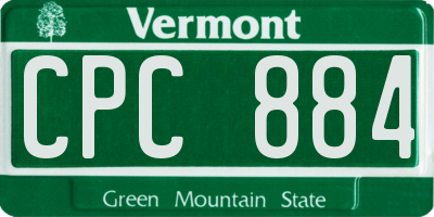VT license plate CPC884