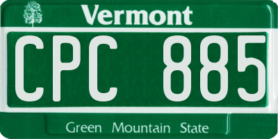 VT license plate CPC885