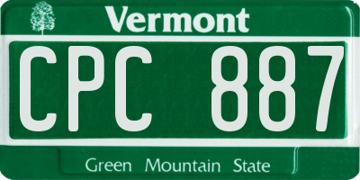 VT license plate CPC887