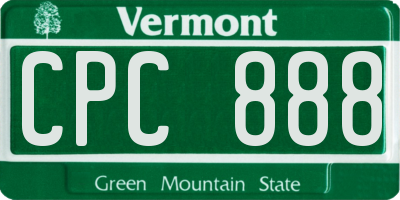 VT license plate CPC888