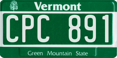 VT license plate CPC891