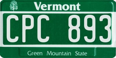 VT license plate CPC893