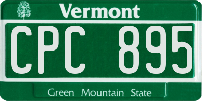 VT license plate CPC895