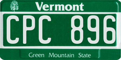 VT license plate CPC896