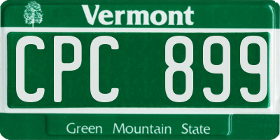 VT license plate CPC899