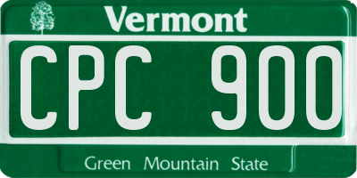 VT license plate CPC900