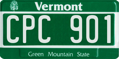 VT license plate CPC901