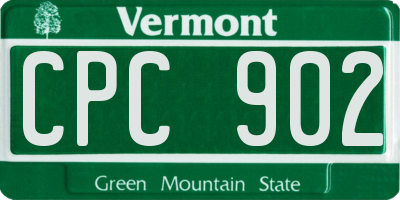 VT license plate CPC902