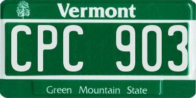 VT license plate CPC903
