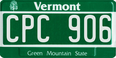 VT license plate CPC906