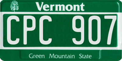 VT license plate CPC907