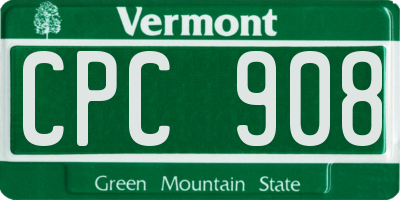 VT license plate CPC908