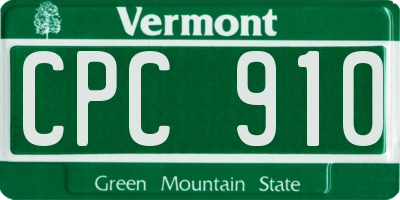 VT license plate CPC910