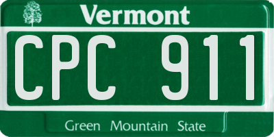 VT license plate CPC911