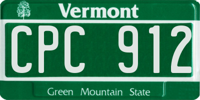 VT license plate CPC912