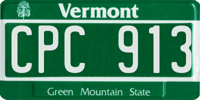 VT license plate CPC913