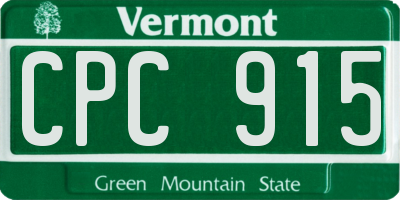 VT license plate CPC915