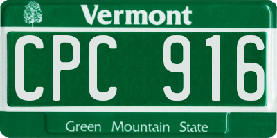 VT license plate CPC916