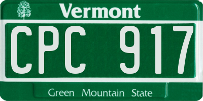 VT license plate CPC917