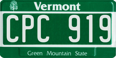 VT license plate CPC919