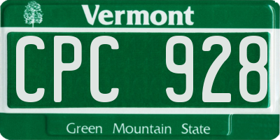 VT license plate CPC928
