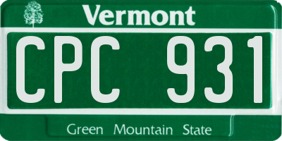 VT license plate CPC931