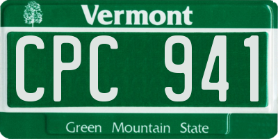 VT license plate CPC941