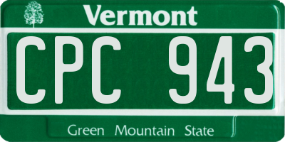 VT license plate CPC943