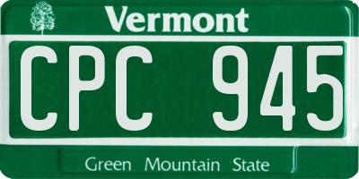 VT license plate CPC945