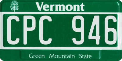 VT license plate CPC946