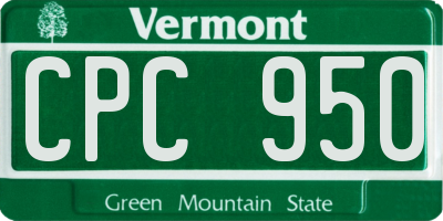 VT license plate CPC950