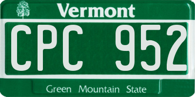 VT license plate CPC952