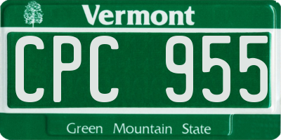 VT license plate CPC955