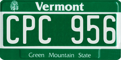 VT license plate CPC956